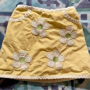 Lands End 4T yellow daisy skort skirt